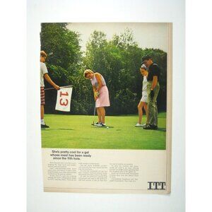 Vintage ITT Golf Advertisement Print 1967 International Telephone
